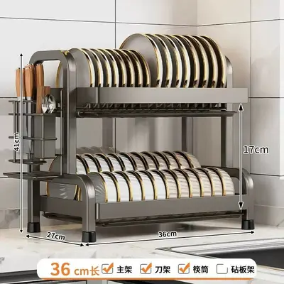 Dish drain rack kitchen storage shelf - 9