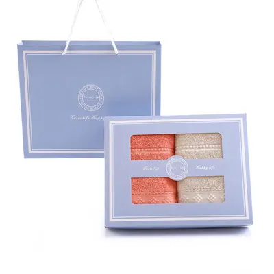 Pure cotton towel set, embroidered, dual pack, corporate gift