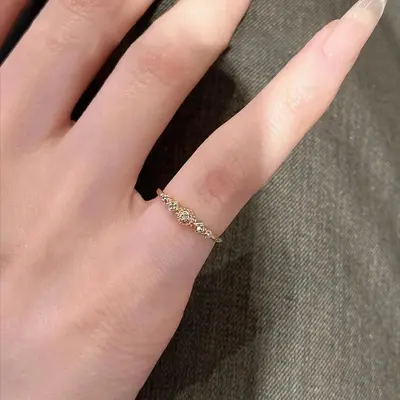 Diamant-Blumen-Ring, leichter Luxus, feiner Schnitt, Retro-Design - 5