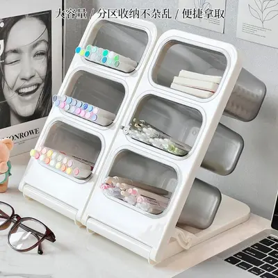 Angled pencil holder, large capacity desk storage organizer