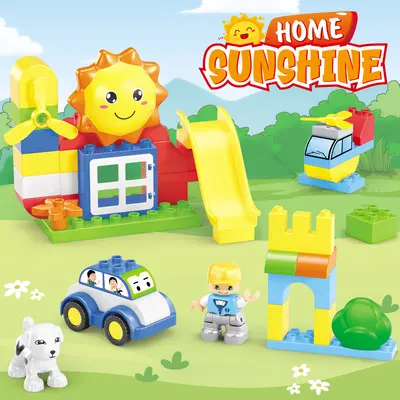 Large particle DIY building blocks, train toy