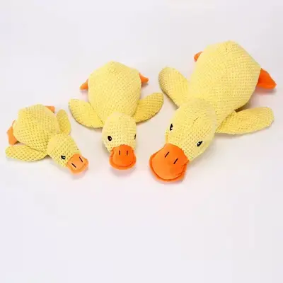 Sarı Ördek Peluş Kedi ve Köpek Çiğneme Oyuncağı, Sesli - 10