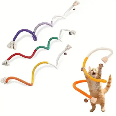 Katzen-Kauseil-Spielzeug und Federangel - 5