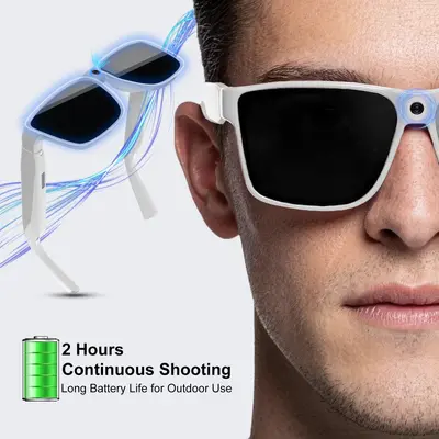 Smart AI Sunglasses with Camera, 800W Pixel, Video Recording, Bluetooth Music and Calls