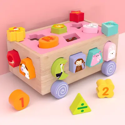 Wooden Shape Matching Farm Educational Toy for Ages 1-3 - 8