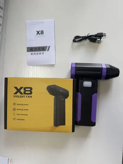 跨境X8暴力风扇涡轮高速旋转除尘吹风机桌面便携式手持大风力 - 10