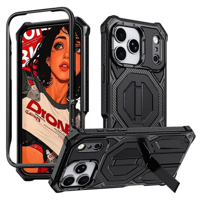 iPhone 17 Pro Max Hülle, Magnetisch mit Ständer, Stoßfest