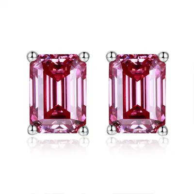 Small Octagonal 1 Carat Moissanite Earrings, S925 Silver - 7