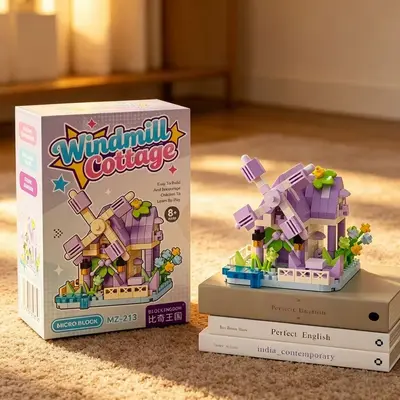 Windmill house building blocks assembly DIY - 8