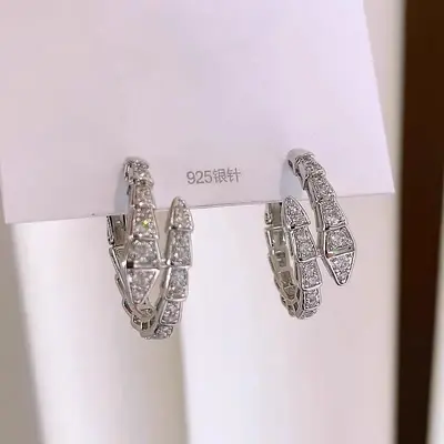 Schlangenförmige Zirkonia-Ohrringe, Luxusdesign - 7