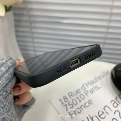 Black Plaid Phone Case for iPhone 15 and iPhone 12 Pro Max