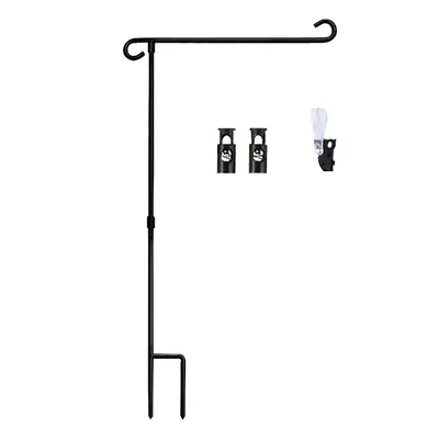 Outdoor Garden Flagpole Holder with Iron Ball, 4-Piece Set - 2