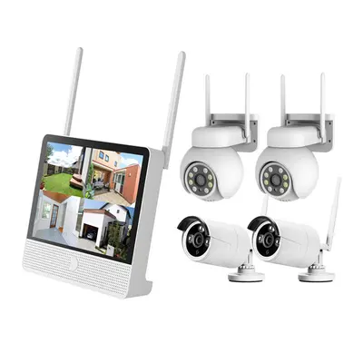 10,1-Zoll-Funk-Überwachungsset für Heim- und Geschäftsbereiche, Hochauflösungs-Kameraset, WLAN-Mobilfunk-Netzwerksonde mit Fernzugriff.
