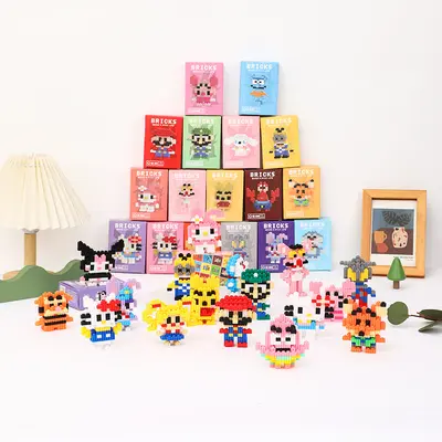 Mini Karikatür Figür Lego Uyumlu Masaüstü Dekorasyonu Micro Parçacık Çocuk Montaj Oyuncağı Toptan