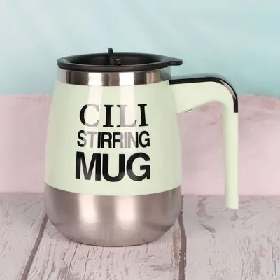 USB-aufladbarer Edelstahl-Automatik-Rührkaffeebecher - 8