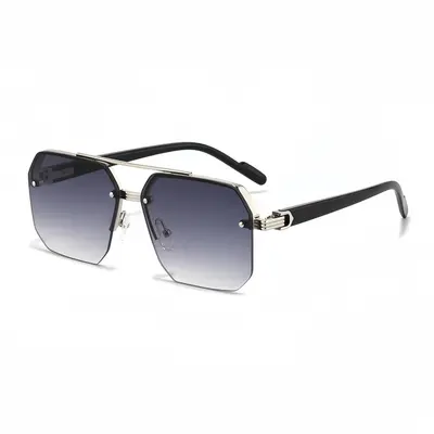 Polygonale Herren-Sonnenbrille mit Doppelsteg und UV-Schutz - 11