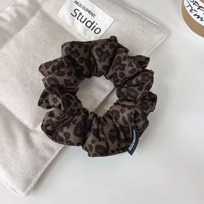 Suede-Look Leopard Print Thick Hair Tie for Low Ponytails and Buns - 9