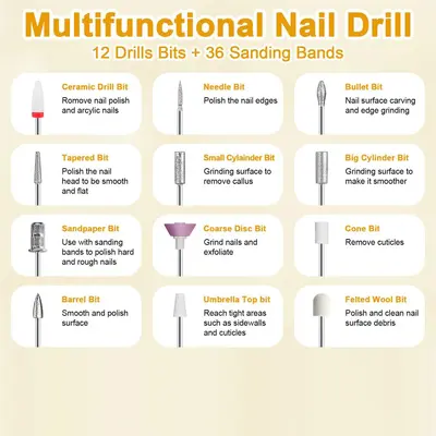Sınır Ötesi Yeni Model Tırnak Cilalama Makinesi Taşınabilir Elektrikli Tırnak Törpüsü Manicure Aracı Seti Ekran Göstergeli Şarj Edilebilir Manicure Makinesi - 5