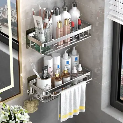 Banyo duvar tipi delme gerektirmeyen tuvalet banyo lavabo duvar rafı banyo depolama rafı