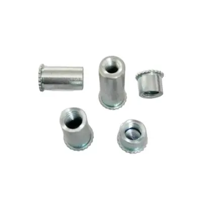 Carbon Steel M3 Press-Fit Blind Hole Stud, Flat Head