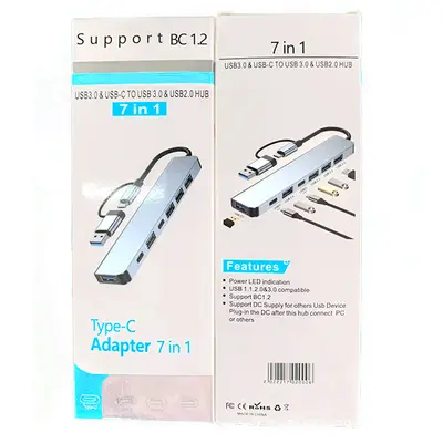 Type-C Genişletme İstasyonu USB Hub Tablet MacBook Uyumlu Çok Fonksiyonlu Çift Başlı Sekiz İçin Bir Dock - 9