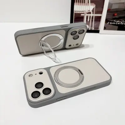 iPhone 18 Pro Max case, magnetic stand, soft touch, dual color - 10