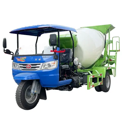 Three-Wheel Concrete Mixer Truck 3 Cubic Meter Dry Wet Material - 6