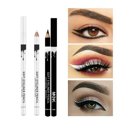 MKNK Waterproof Wood-Cased 2-in-1 Eyeliner and Eyebrow Pencil