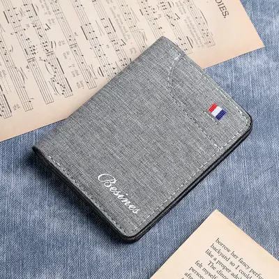 MUJI Men's Ultra-Thin Short Wallet, Soft Leather with Card Holder - 7
