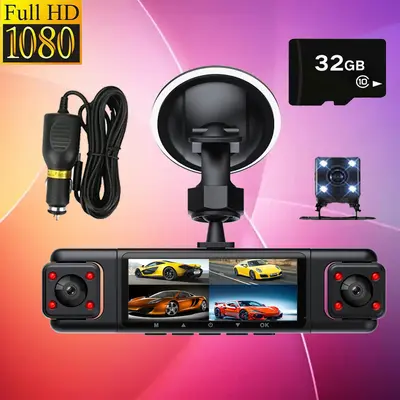 4-Linsen 4-Kanal 360° WLAN Dashcam Infrarot-Nachtsicht Full HD 1080P Rückfahrkamera Auto DVR - 11