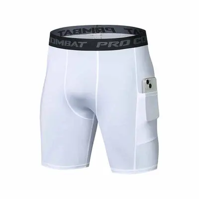 Men's Compression Fitness Shorts, High-Stretch Quick-Dry Running Training Shorts with Pock - 8