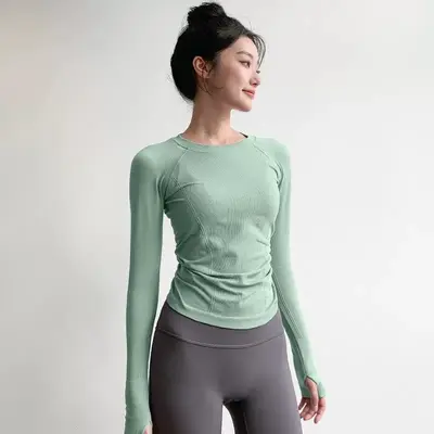 Women's Long-Sleeve Yoga Top, Slim Fit, Quick-Dry - 8