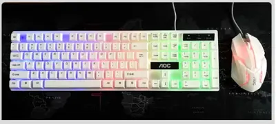 AOC KM100 Wired USB Backlit Keyboard and Mouse Set - 8
