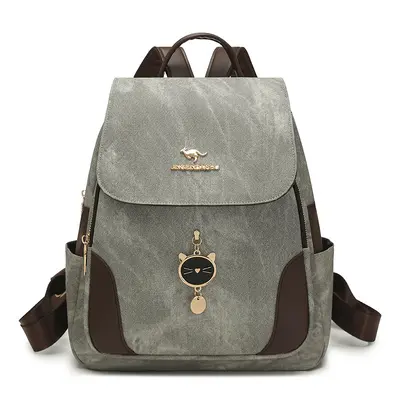 Women's PU Backpack Retro Textured Casual Style - 9