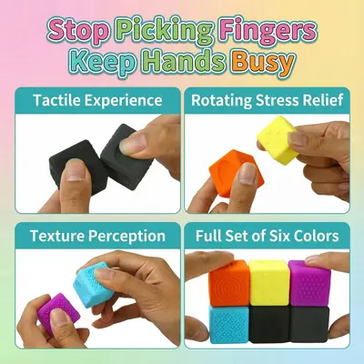 Cross-border New Arrival Fidget Toys Silicone Sensory Stone Sensory Ball Stress Relief Ball Sensory Dice Stress Relief Toy