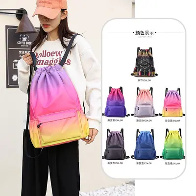 Drawstring Sports Backpack with Printable Logo for Gym and Basketball - 5