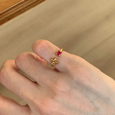 925纯银新款拉丝戒指女不掉色轻奢高级感小众设计交错锆石开口戒 - 13
