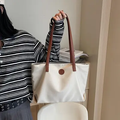 Waterproof Nylon Women's Tote Bag, Large Capacity Multi-Compartment - 9