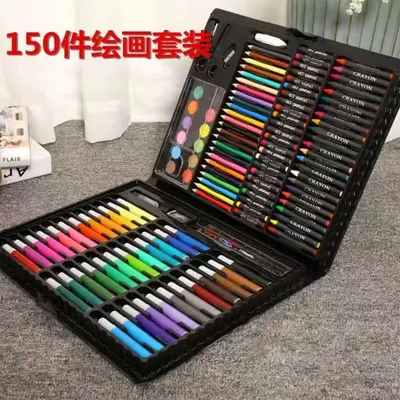 Kindermalpinsel-Set Geschenkbox 150-teiliges Malset Kindergarten Kunstmalset Aquarellstift Grundschüler spezial Luxusausführung - 7