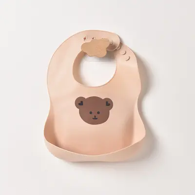 Silikon-Lätzchen Baby-Esslatz Nahrungsergänzungs-Lätzchen wasserdichtes Stereo vergrößertes Speicheltuch Bär Lebensmittelklasse Silikon-Lätzchen - 13