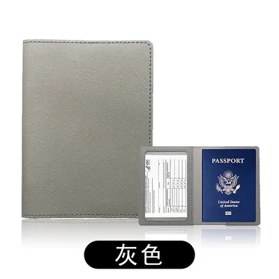 跨境现货加厚pu皮革护照本保护套皮质可定LOGO证件护照夹护照包 - 11