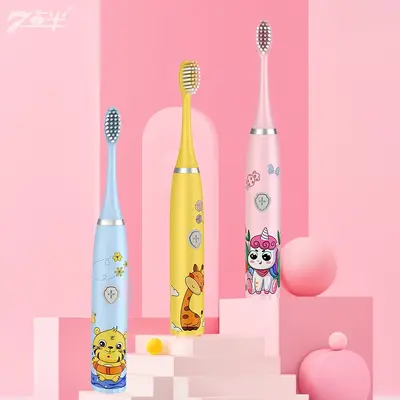 Children's Rechargeable Sonic Electric Toothbrush, Fully Washable, Waterproof - 5