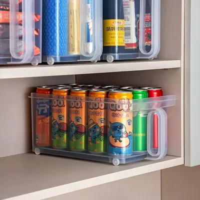 Kitchen cabinet storage box with handles, cookware organizer