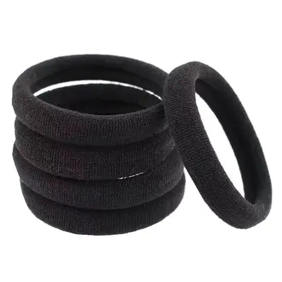 4cm Black Hair Tie Seamless Towel Scrunchie High Elasticity Hair-Friendly Hair Ring for Tying Hair Black Elastic Hair Band Wholesale