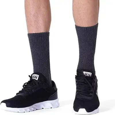 Men's High-Elastic Basketball Sports Socks, Black and White, Breathable