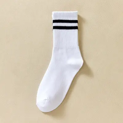 Damen- und Herren-Lange Socken, einfarbig und gestreift im College-Stil, alle Jahreszeiten - 8