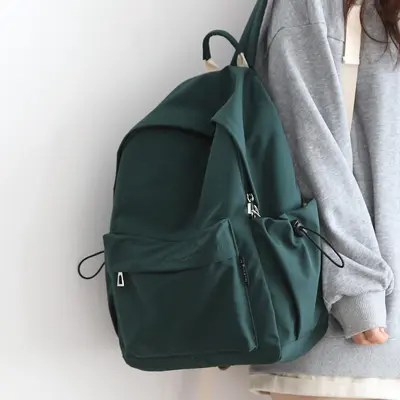 Women's Solid Color Backpack Large Capacity School and Casual Use - 9