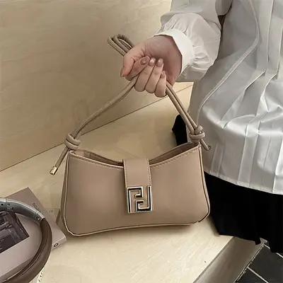 Solid Color Women's Underarm Bag, Casual Single Shoulder Bag - 9