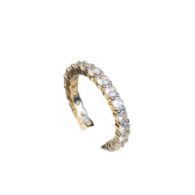 Minimalist Women's Ring, Micro Zirconia Set, Everyday Wear