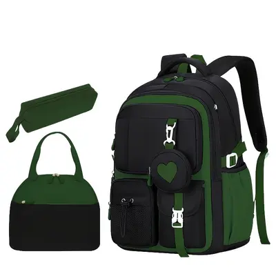 Three-Piece Backpack Set for High School and University Students, Unisex - 12